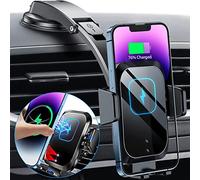 15 W Qi Caricabatteria a induzione auto,[Auto Apri/Chiudi Anche la corrente è spenta] Supporto per telefono auto a induzione, [2 in 1 Rotazione 360°] Caricabatterie wireless per iPhone 14/13/12,