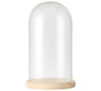 15 x 30 cm / 5,9 x 11,8 in vetro display e base in legno, cupola in vetro borosilicato alto, base in legno, cupola trasparente protettiva per oggetti decorativi, fiori e oggetti da collezione