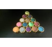 15 x 5 gramm vasetti scintillio di colori + coperchi d'oro per brillare tatuaggi