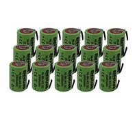 15 X Batteria ricaricabile NiMh 4/5 SC 1,2V 2000mAh 22x33mm subC a saldare linguette per pacchi batteria