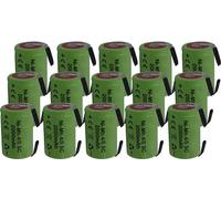 15 X Batteria ricaricabile NiMh 4/5 SC 1,2V 2000mAh 22x33mm subC a saldare linguette per pacchi batteria (15 PEZZI)