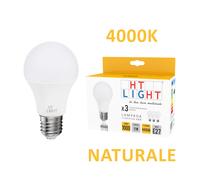 15 X LAMPADINA LED E27 11W 4000K LUCE NATURALE HT LIGHT 5 CONFEZIONI DA 3 PEZZI