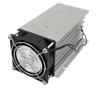 150 * 100 * 80 mm 80A relè a stato solido trifase SSR radiatore dissipatore di calore in alluminio con ventola 220VAC e copertura protettiva(White dual ball)