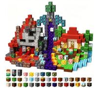 150/300 pezzi Blocchi magnetici da costruzione, adatti per bambini - Magneti colorati da impilare con disegni di animali e oggetti, materiale ABS durevole, gioco creativo e giocattolo educativo, per b
