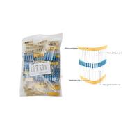 150/300PCS Metal Film Resistor Assortment Kit 1/2W 2W Resistance 1% 30Kinds Each 5/10PCS 0.1R~750R 1K~820K Ohm Resistors BIANMTSW(0.5W-1K-820K-300PCS)