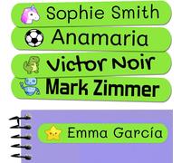 150 Adesivi Personalizzati Con Nome per Bambini. Etichette Adesive per Scuola, A