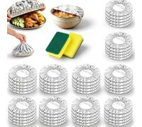 150 Articoli Coperchi In Alluminio Con Elastico, Copri Alimenti Con Elastico, Coperture In Alluminio Per Alimenti, Coperchi Termici Elastici Per Mantenere Il Cibo Caldo, Adatti Al Microonde (50PCS)