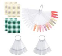 150 bastoncini per campioni per unghie con numeri adesivi, trasparenti a forma di ventaglio, campioni di colori per unghie, bastoncini per esercitarsi con anello per la casa