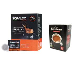 150 CIALDE CAFFE TORALDO MISCELA CREMOSA + 50 CIALDE CARPE DIEM