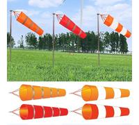 150 cm Airport Windsock RipStop Poliestere per la misurazione del vento in più campi (arancione+bianco)