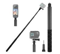 150 cm Invisible Selfie Stick Alluminio, 7 aste Action Camera Alluminio Selfie Asta Estensione Monopiede 1/4 Vite per Insta 360 x5 per Gopro Action RS ONE X2 X3 OSMO
