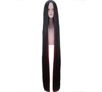 150 cm Land of the Lustrous Bort 59"Parrucca Cosplay per capelli lunghi dritti neri rossi sintetici con separazione centrale per il partito PL-090
