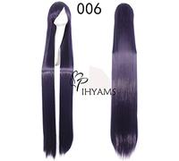 150 Cm Lungo Rettilineo Parrucca Sintetica Resistente Al Calore Dei Capelli Parrucche Cosplay Universali Multi Colori Parrucche Del Partito Del Costume Del Anime + Cappuccio Parrucca 6