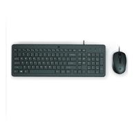 HP 150 Combo Tastiera e Mouse con cavo USB da 100 cm, Indicatore LED Blocco Maiuscole, 12 Combinazioni di Tasti, Plug and Play, Mouse Sensore Ottico da 1600 DPI, Compatibile con Windows 11, Nera
