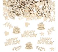 150 coriandoli, decorazione da tavolo per compleanno, in legno, Happy Birthday, coriandoli