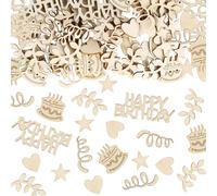 150 coriandoli in legno per compleanno, decorazione da tavolo 2-6,5 cm in legno per compleanni, feste, decorazioni