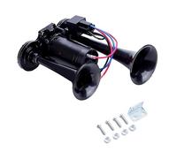 150 dB clacson ad aria per camion e treni, 12 V clacson a doppia tromba, set clacson ad aria super potente con compressore per camion, treni, auto, barche (nero)