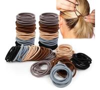 150 elastici per capelli spessi, senza danni, morbidi elastici per coda di cavallo, multicolore, per donne e ragazze