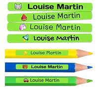 150 etichette adesive personalizzate per matite, penne e pennarelli. Adesivi scolastici con nome per contrassegnare gli oggetti. Adesivi impermeabili per scuola. Misura 4,6 x 0,6 cm