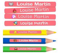 150 etichette adesive personalizzate per matite, penne e pennarelli. Adesivi scolastici con nome per contrassegnare gli oggetti. Adesivi impermeabili per scuola. Misura 4,6 x 0,6 cm