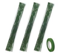150 fili per fiori, filo per fiori, manico per bouquet con nastro per fiori, filo per fiori fai da te (verde)