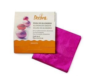 150 Fogli di alluminio per cioccolatini 10 x 10 cm magenta Decora