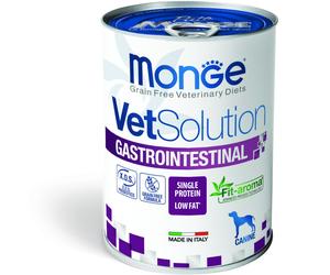 150 g Monge VetSolution Cane Gastrointestinal Alimento Dietetico Completo Cibo Umido in Caso di Problemi Gastrointestinali con Tonno Grain Free