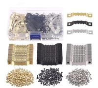 150 ganci a denti di sega per appendere cornici, a doppio foro con viti, supporto per cornici a dente di sega, per pittura, foto, opere d'arte, orologi, decorazioni per la casa (colori misti)
