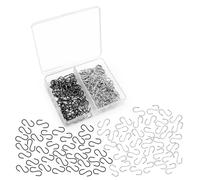 150 mini ganci da appendere, stabili e durevoli, a forma di S, piccoli ganci a S argentati, nero, piccoli ganci in metallo con scatola per fai da te, gioielli, catena portachiavi, giorno