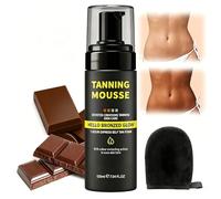 150 ml Schiuma Autoabbronzante,Colore Cioccolato Fondente Borrador Autobronceador,Di Mousse Abbronzante Senza Sole,Con Guanto Applicazione,Autoabbronzante in Mousse per Hommes et Femmes Pelli Scure