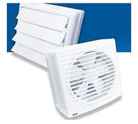 150 mm AIRCO finestra ventilatore da parete Automatic Shutter con aletta di chiusura, Ventola finestra parete Ventola assiale aspirazione