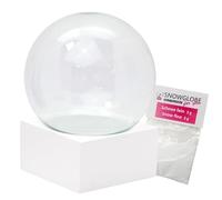 150 mm -Do-it-Yourself - Set fai da te con sfera di vetro e base in polyresin - colore bianco