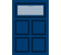 150 Page College Ruled Dotted Lines 6''x9'' Journal: Fun & Simple Blue Squares Pattern with 'Property of' Badge for Personalization