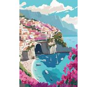150 Page Lined Notebook Journal, Flowering Amalfi Coast, Italy, Amalfi Coast Bay, Mediterranean Coast, Notebook, Journaling, Travel Journal, One Subject Composition Notebook, Back to School, Work Book