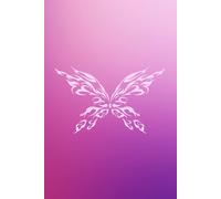 150 Page Paperback Lined Journal 6×9 - Pink Purple Y2K Aesthetic Notebook with Cyber-Tribal Butterfly Wings Design