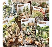 150 Pcs Journaling Kit Stickers Set, Scrapbook Accessori for Forest, Fiori Scrapbooking Stickers for Scrapbook, Junk Journaling, Bullet Journal, DIY Crafts, Painting (Forest House)