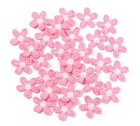 150 Pcs Multicolor Flower Appliques 2cm Embroidered Patches For DIY Clothes Sewing Wedding Decoration Accessories(Dark Pink 30Pcs)