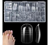 150 PCS Unghie Finte Nail System Dual ToeNail Form, 15 Dimensioni Riutilizzabili Unghie Finte per Piedi Dual Form, Kit Nail Form Acrilico Tips Unghie con Scala Graduata per Unghie Strumenti
