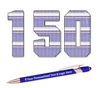 150 Penna Personalizzata con Incisione Nome Logo Penne Personalizzate Penna Touch Regali Ufficio Datore Di Lavoro Sacerdote Testimone Nozze Laurea, Blu