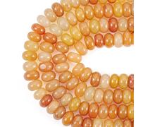 150 perline di avventurina rosso naturale, rondelle lisce, 8,5 x 5 mm, disco di bollitore, distanziatore per la creazione di gioielli, bracciali, collane