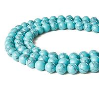 150 perline rotonde da 6 mm di colore blu turchese, perline sfuse per la creazione di gioielli