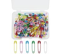 150 Pezzi 19mm Multicolore Sharp Edge Safety Pin Kit,Piccolo Spille Sicurezza con Scatola Trasparente,Spille Sicurezza in Metallo,Mini Spille Balia,per Vestiti, Crafting
