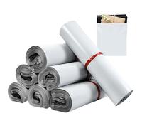 150 Pezzi Buste Corrieri, Buste Spedizione Plastica Autoadesive, Courier Postali Sacchetti, Solide, per Scatola Scarpe Abbigliamento Tessile, Anti-Manomissione e Impermeabili, Bianc