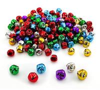 150 Pezzi Campanelle Natalizi DIY,Campanellini Sonagli Piccoli con Occhiello per Decorazioni Natalizie,Ciondoli per Animali,Oggetti di Artigianato (13mm,Miscelazione dei Colori)