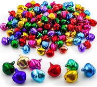 150 Pezzi Campanelle Natalizi DIY,Campanellini Sonagli Piccoli con Occhiello per Decorazioni Natalizie,Ciondoli per Animali,Oggetti di Artigianato (14mm,Alluminio Multicolore)