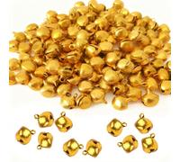 150 Pezzi Campanellini Piccoli Decorativi per Natale-12mm Campanella Sonagli,Decorazione per Albero di Natale,Animali Domestici e Regali Festivi (Piatto,Oro)