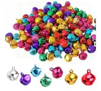 150 Pezzi Campanellini Piccoli Decorativi per Natale-12mm Campanella Sonagli,Decorazione per Albero di Natale,Animali Domestici e Regali Festivi (Piatto,Colorato)