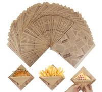 150 Pezzi Carta Alimentare Retrò per Hamburger e Panini - Sacchetti per Patatine Fritte e Snack (15 x 15 cm)