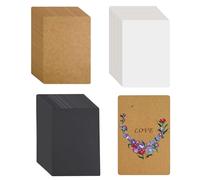 150 Pezzi Cartoncino Carta Kraft Set A6，14.5 x 9.5 cm Cartoncino per la Stampa per il Disegno Fogli in Cartone Kraft per Fai da Te Carta Matrimonio Regali Etichette (Marrone/Nero/Bianco)