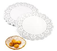 150 Pezzi Centrini Carta Pizzo, 21 cm Centrini Monouso, Tappetino di Carta in Pizzo Bianco Rotondo, Pizzi di Carte Bianchi per Torte, Tovagliette Pizzi Antiaderente per Dolci, Decorazione da Tavolo